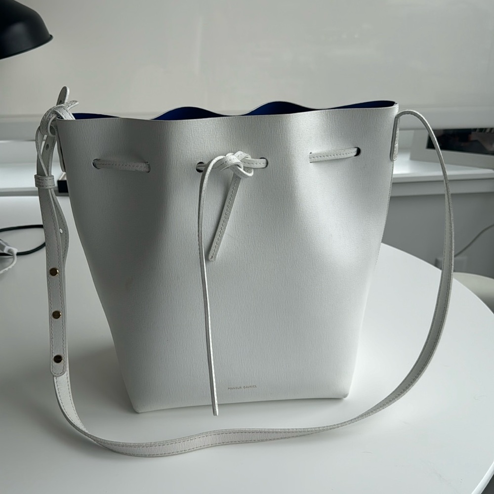 Mansur Gavriel White Bucket Bag